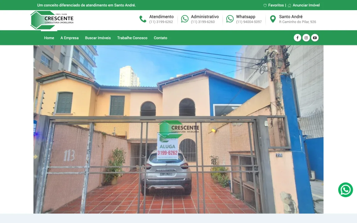 Site da Crescente Imobiliária