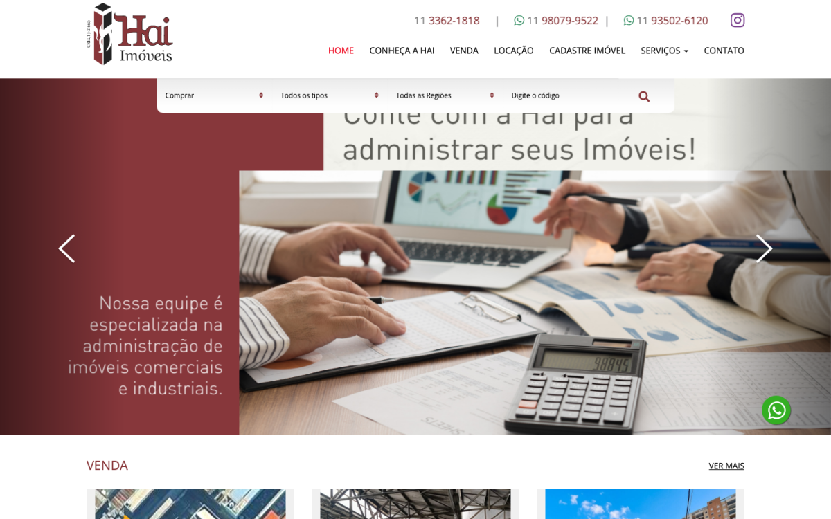 Site da Hai Imóveis
