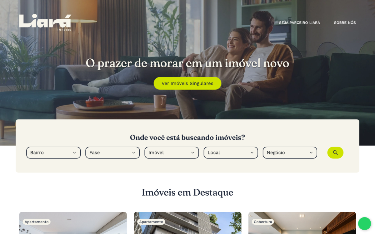 Site da Liara Imóveis