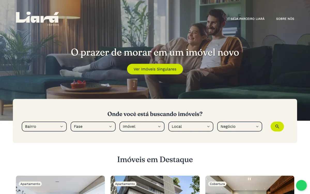 Site da Liara Imóveis