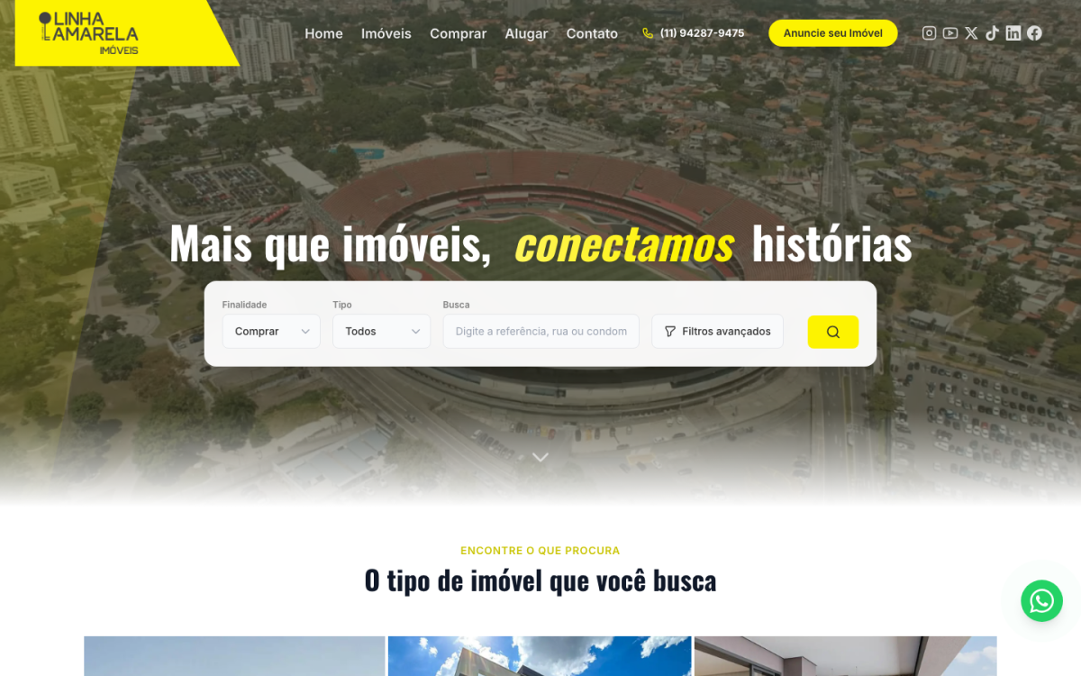 Site da Linha Amarela Imóveis