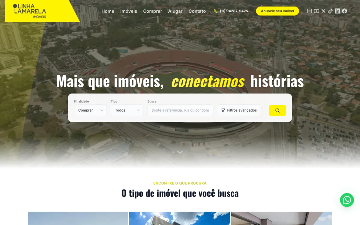 Site da Linha Amarela Imóveis