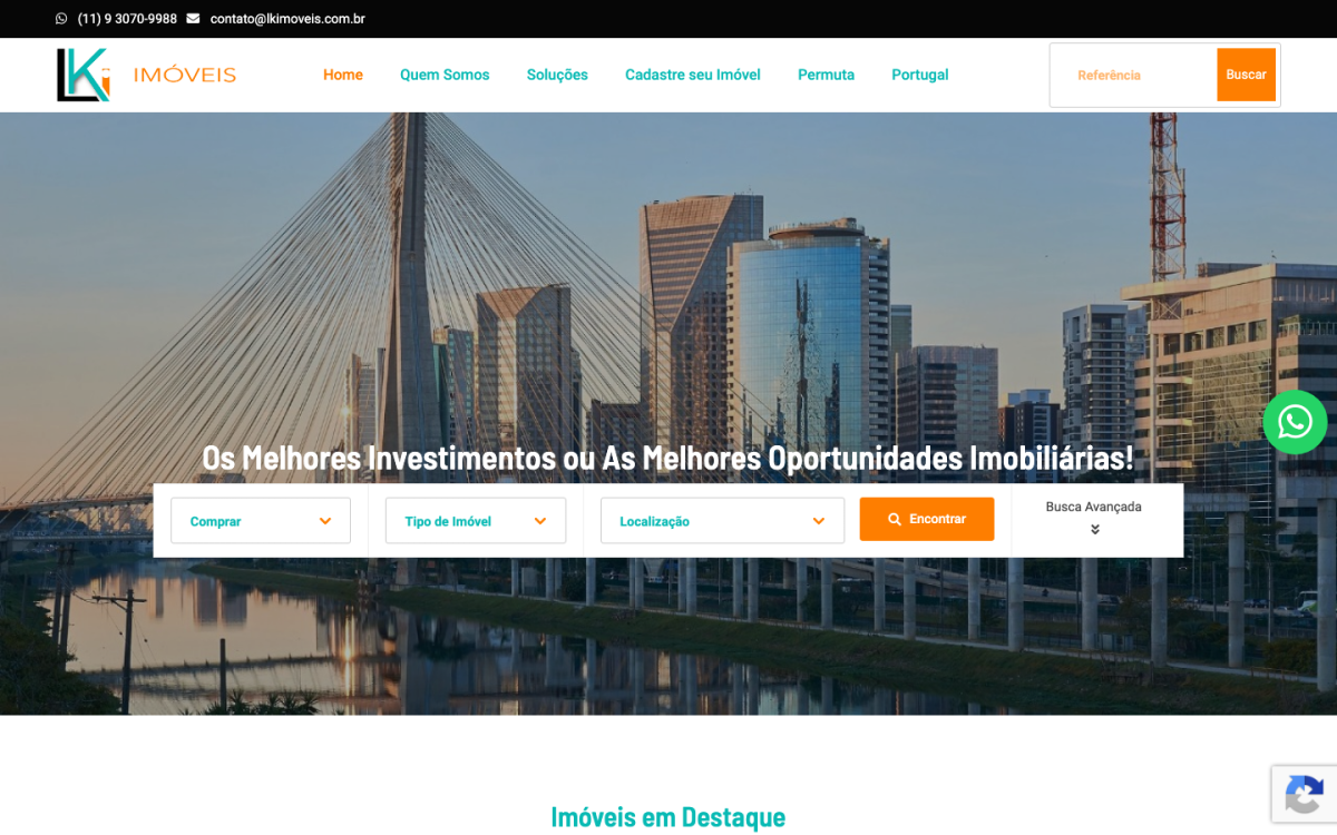 Site da LK Imóveis