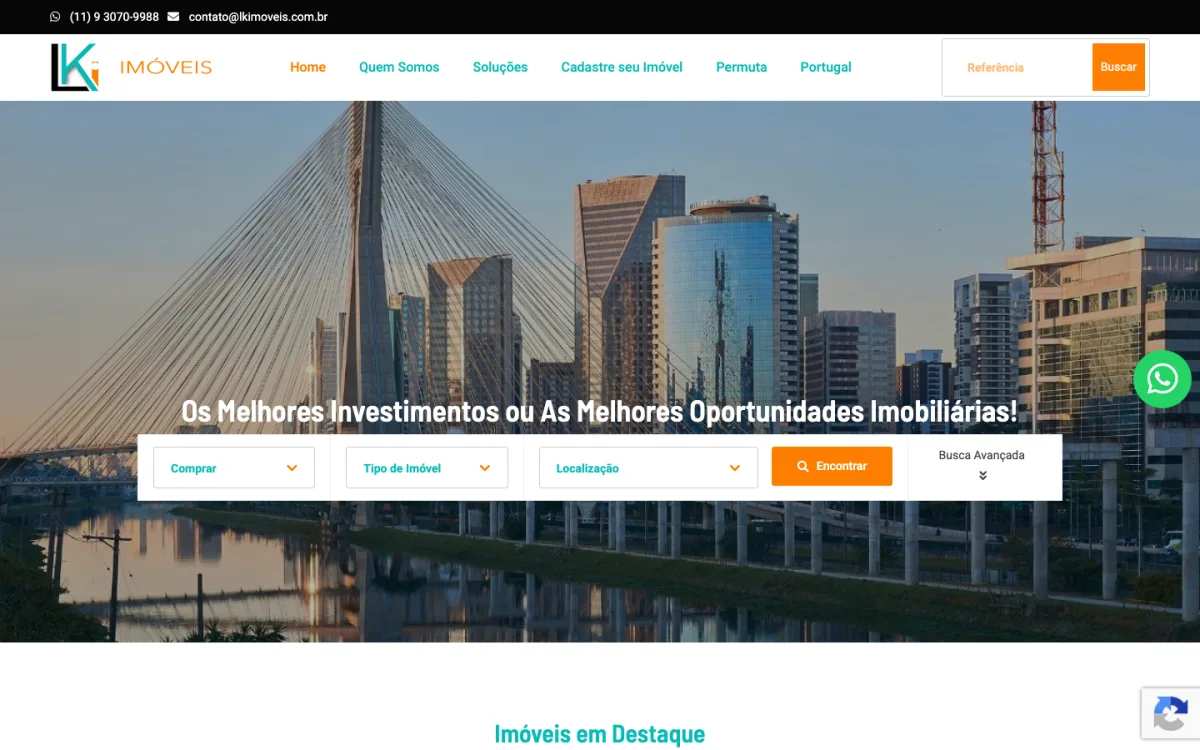 Site da LK Imóveis