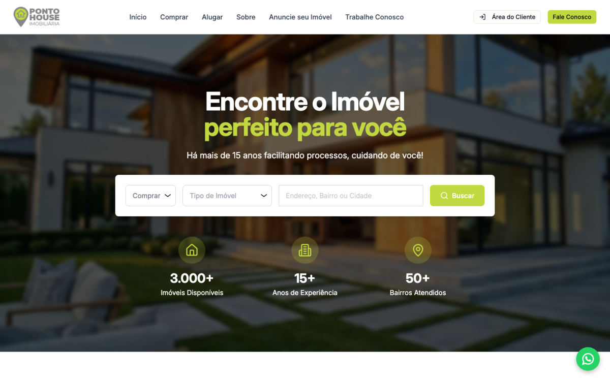 Site da Ponto House Imoveis