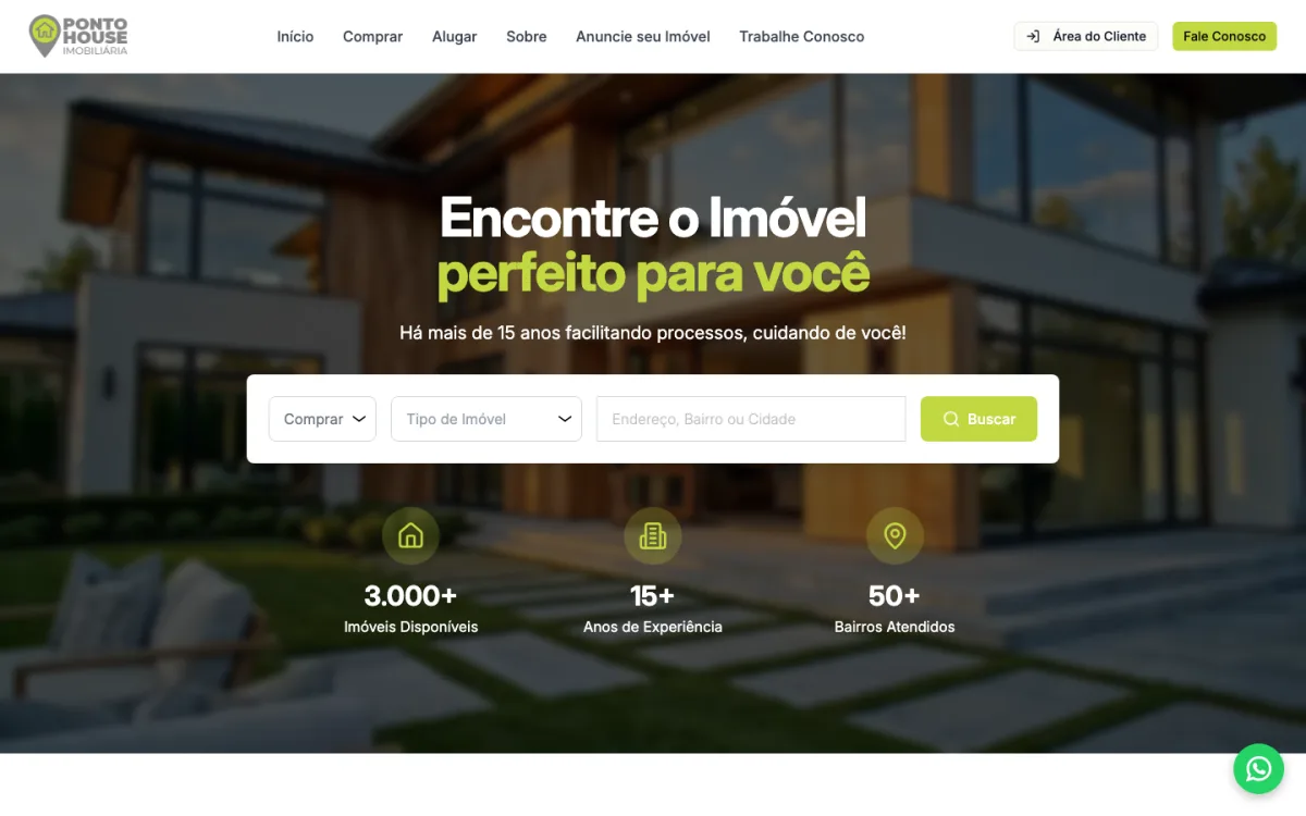 Site da Ponto House Imoveis