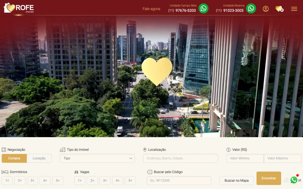 Site da Rofe Imóveis