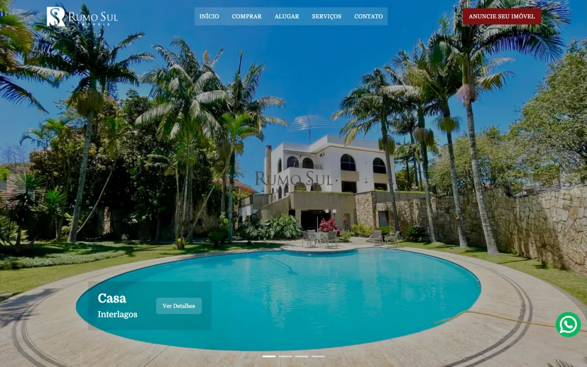 Site da Rumo Sul Imóveis