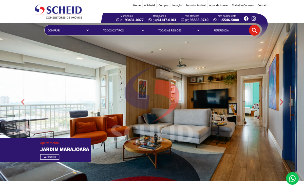 Site da Scheid Imóveis