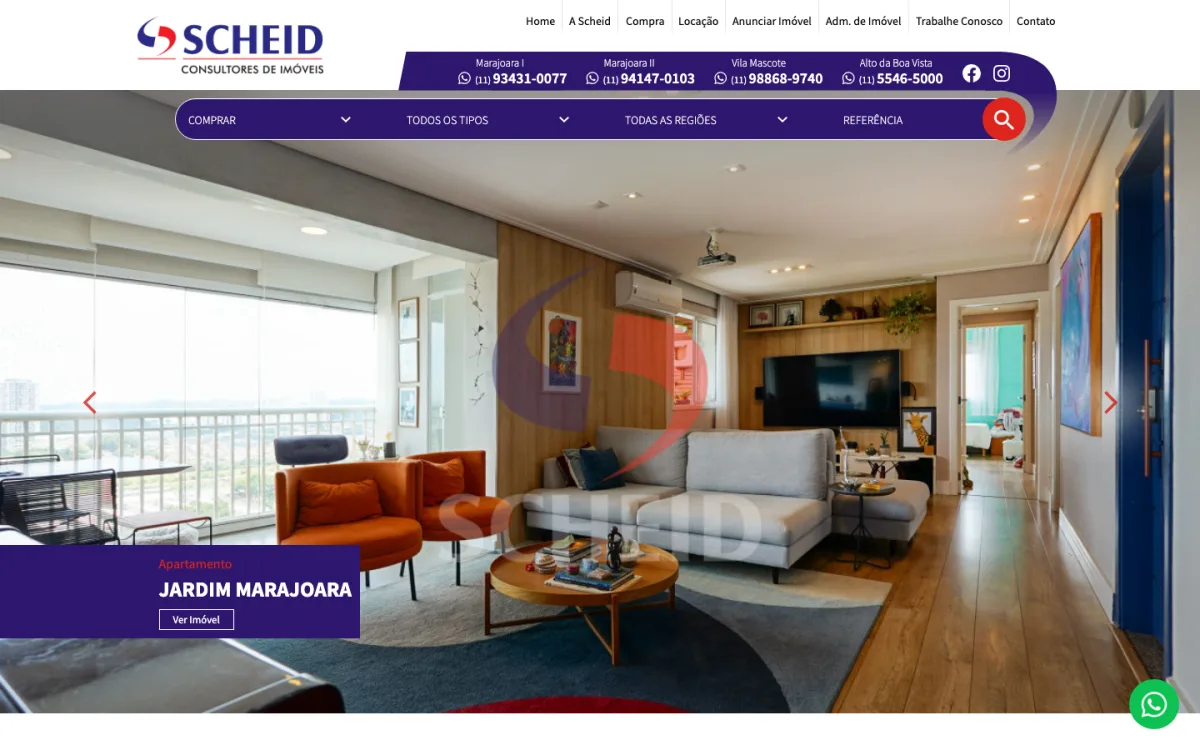 Site da Scheid Imóveis