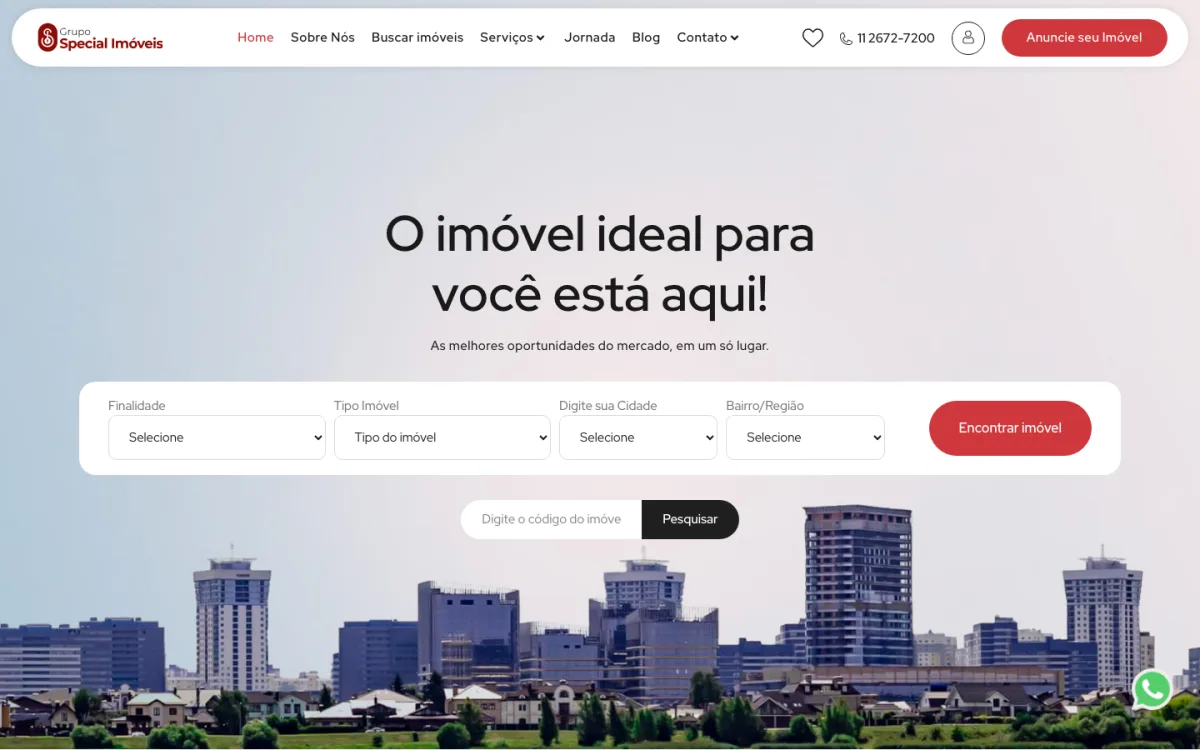 Site da Special Imóveis