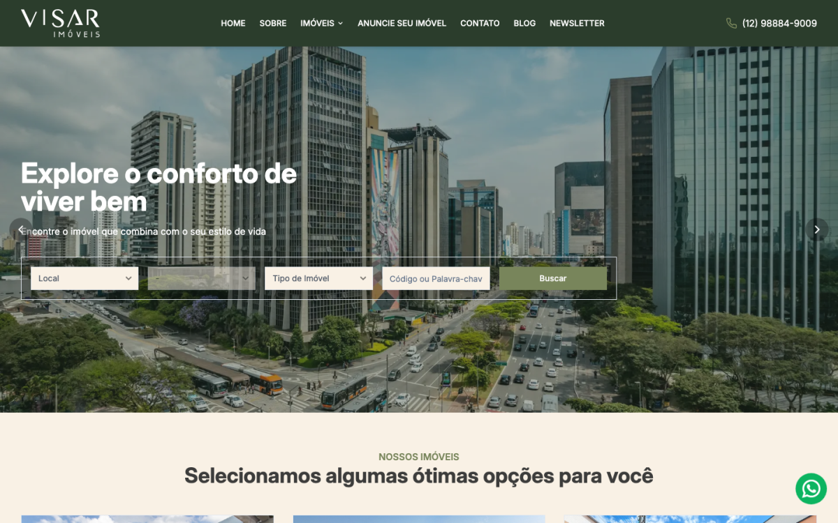 Site da Visar Imóveis