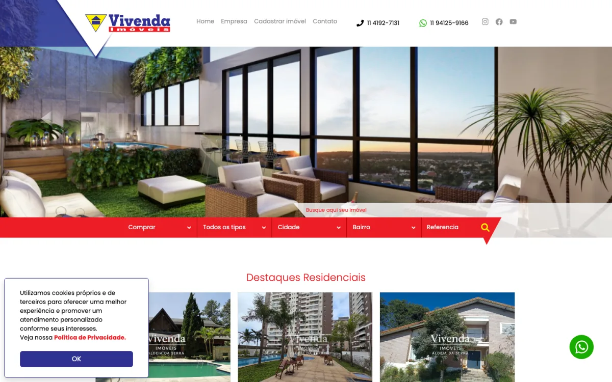 Site da Imóveis na Aldeia da Serra - Vivenda Aldeia