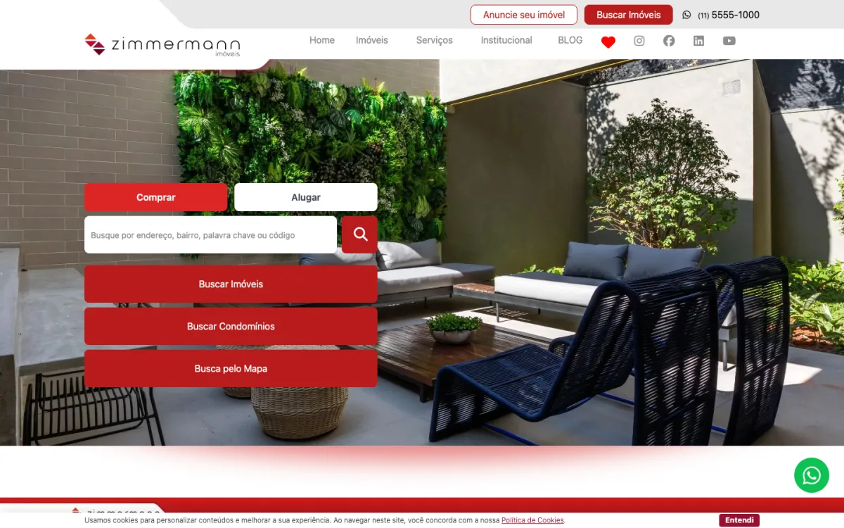 Site da Zimmermann Imóveis