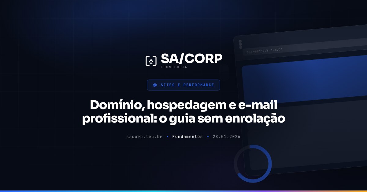 Domínio, hospedagem e e-mail profissional: o guia sem enrolação